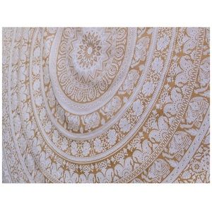 Large Gold Elephant Tapestry